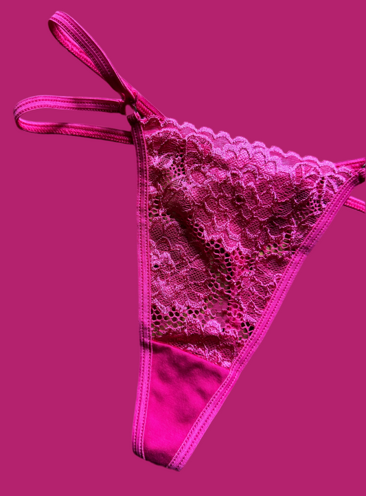 Pink Lace Double V-String