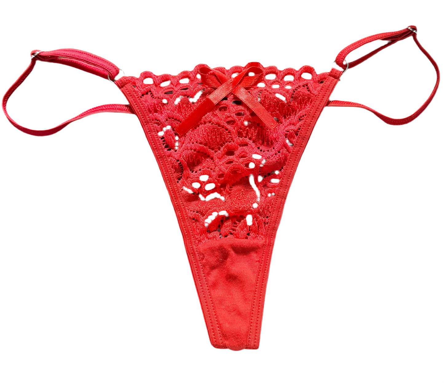 Antonella Red Lace V-String